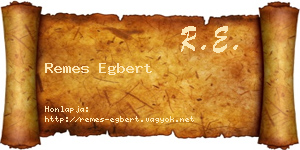 Remes Egbert névjegykártya
